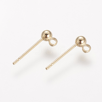 Brass Stud Earring Findings X-KK-T014-66G-1