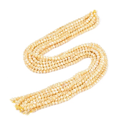 Anti-Tarnish Electroplate Glass Beads Strands EGLA-ZX010-4mm-13-1