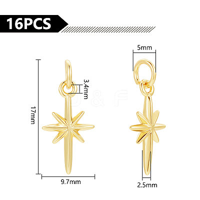 16Pcs Brass Pendants KK-UN0002-13-1