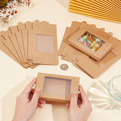 Rectangle Paper Biscuit Boxes with Clear Window CON-WH0107-02A-01-1