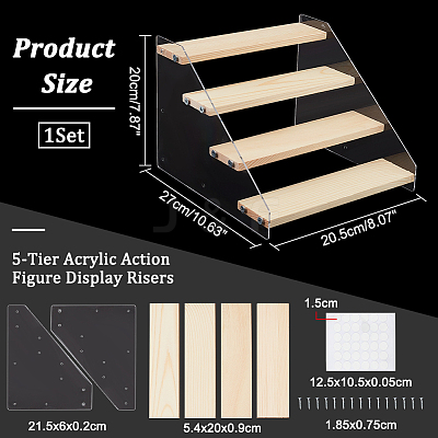 4-Tier Acrylic Action Figure Display Risers ODIS-WH0027-059A-1