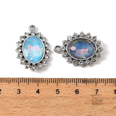 UV Plating Alloy Glass Pendants FIND-K032-41P-1