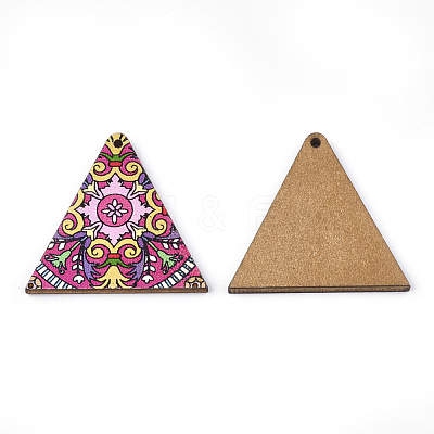 Printed Basswood Pendants WOOD-S045-013C-1