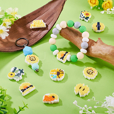 9Pcs 9 Styles PVC Beads FIND-TA0009-71-1