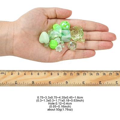Opaque & Transparent Acrylic Beads MACR-YW0002-01D-1