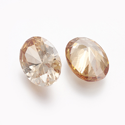 Electroplated Cubic Zirconia Pointed Back Cabochons ZIRC-I024-07-1
