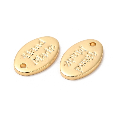 Brass Oval Charms KK-B074-43G-1
