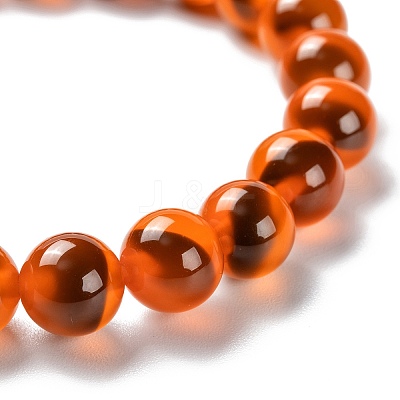 Unisex Natural Sugar Heart Agate Beaded Stretch Bracelets LS-BJEW-K097-01A-03-1