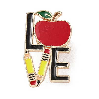 Teacher's Day Theme Rack Plating Light Gold Alloy Brooches JEWB-Z016-01KCG-20-1