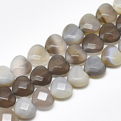 Natural Grey Agate Beads Strands X-G-S357-E02-08-1
