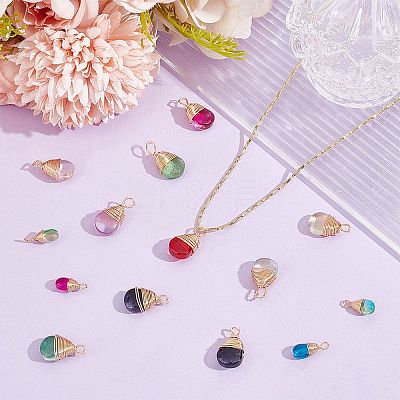 60Pcs 2 Styles Transparent Glass Pendants FIND-AR0005-07-1