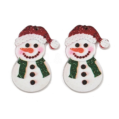 Christmas Themes Opaque Printed Acrylic Pendants LS-OACR-B037-02-1