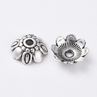 Tibetan Style Alloy Bead Caps X-LF0370Y-NF-1