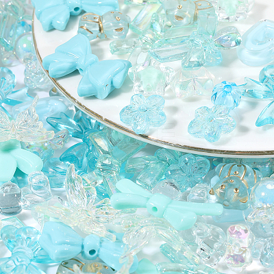 160Pcs 16 Styles Mixed Styles Acrylic Beads OACR-PA0001-77D-1