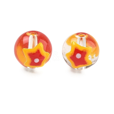 Transparent Glass Enamel Beads GLAA-P078-01A-08-1