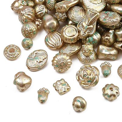 Antiqued Acrylic Beads AC-CBAAA05-01A-1
