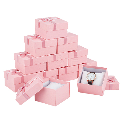 Square Cardboard Watch Package Boxes CON-WH0086-105A-1