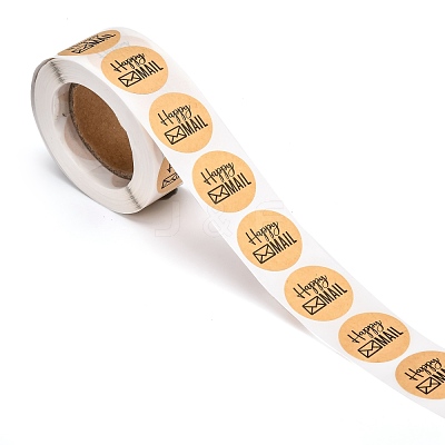 Self-Adhesive Kraft Paper Gift Tag Stickers DIY-G013-A18-1