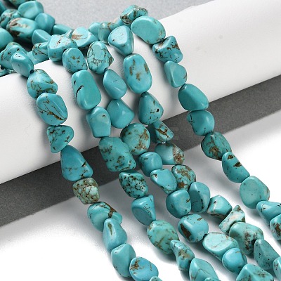Dyed & Heated Natural Turquoise Beads Strands X-G-P497-01C-17-1
