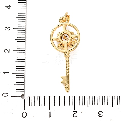 Brass Micro Pave Clear Cubic Zirconia Pendants CU-CBA8F66-03A-G-1