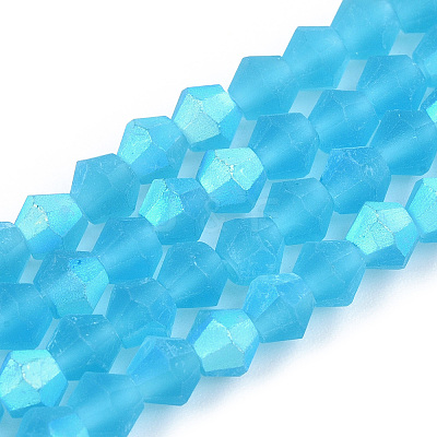 Imitate Austrian Crystal Bicone Frosted Glass Beads Strands X-EGLA-A039-T6mm-MB19-1
