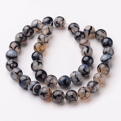 Natural Dragon Veins Agate Beads Strands G-D845-03-8mm-1