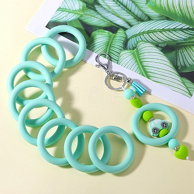 9Pcs Ring Food Grade Eco-Friendly Silicone Focal Beads JX895I-1