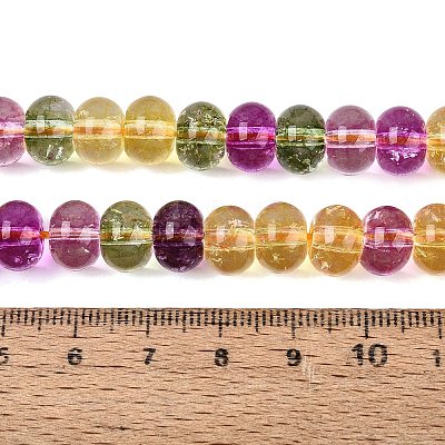 Crackle Transparent Glass Beads Strands GLAA-N074-02B-03-1