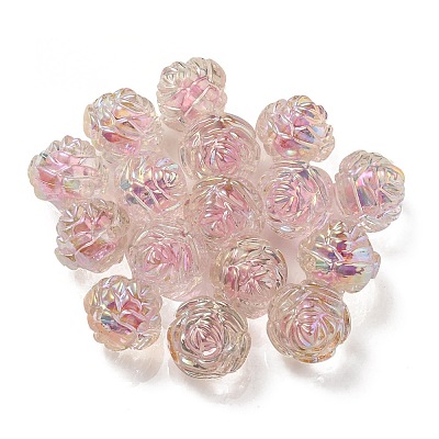 UV Plating Rainbow Iridescent Acrylic Beads OACR-P010-20D-1