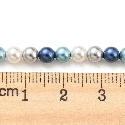 Electroplated Shell Pearl Beads Strands SHEL-F008-03A-07-1