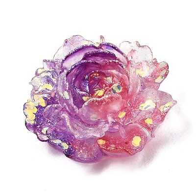 Two Tone Opaque Resin & Glitter Powder Cabochons RE-CBA7537-04B-1