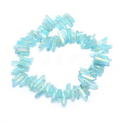 Electroplated Natural Quartz Crystal Beads Strands G-P368-05C-1