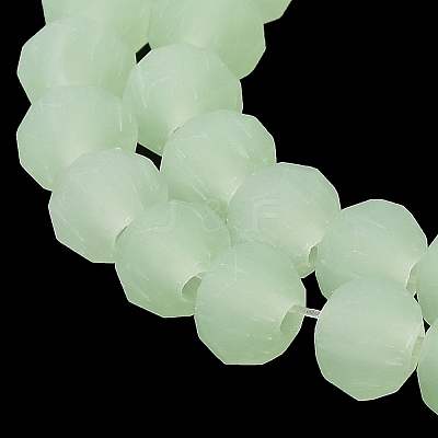 Imitation Jade Solid Color Glass Beads Strands EGLA-A034-J8mm-MD01-1