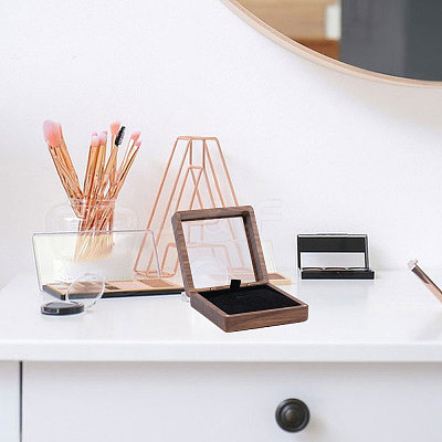 Wood Necklace Storage Boxes with Visible Window and Magnetic Lid CON-WH0107-106-1