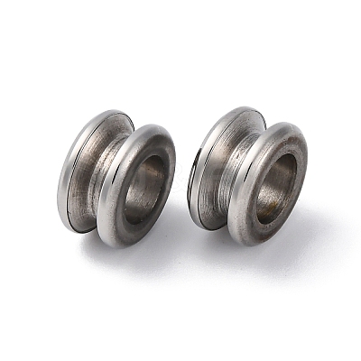 Tarnish Resistant 304 Stainless Steel Grooved Beads STAS-I117-16D-P-1