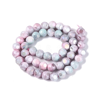 Ombre Effect Dyed Electroplate Opaque Glass Beads Strands EGLA-Q130-01A-20-1