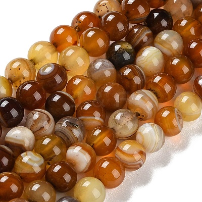 Natural Striped Agate/Banded Agate Beads Strands G-Z060-A01-B09-1