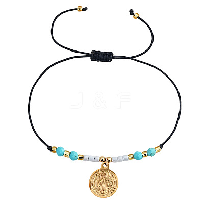 304 Stainless Steel & Brass Charm Bracelets KD3071-2-1