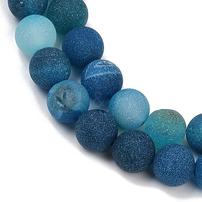 Natural Druzy Agate Beads Strands G-NH0024-A04-8mm-1