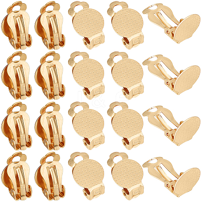 40Pcs 304 Stainless Steel Clip-on Earring Findings STAS-SC0008-39G-1