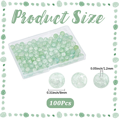 2Strands Crackle Glass Beads Strands GLAA-LT0001-01A-1