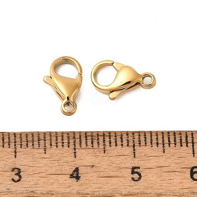 Ion Plating(IP) 304 Stainless Steel Lobster Claw Clasps STAS-AB11-G-01-1
