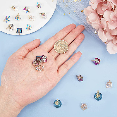 Glass Charms GLAA-SC0012-16LG-1