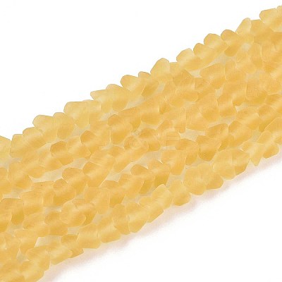 Frosted Transparent Glass Beads Strands GLAA-N016-4mm-23-1