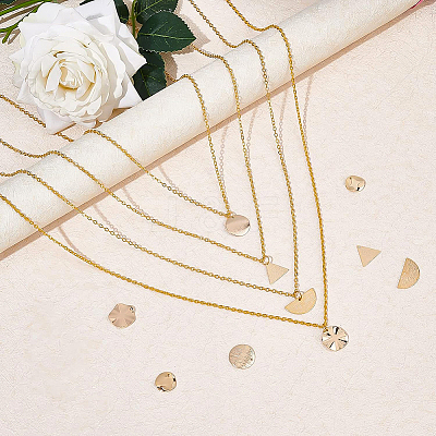 40Pcs 5 Style Brass Pendants KK-BC0002-10G-1