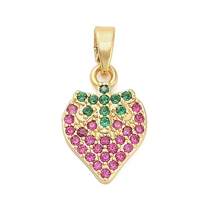 Brass Micro Pave Cubic Zirconia Pendants LS-KK-B158-02G-02-1