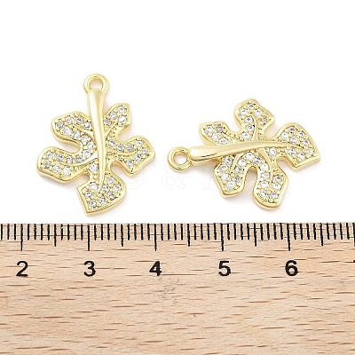 Brass Micro Pave Clear Cubic Zirconia Pendants ZIRC-P120-13G-1