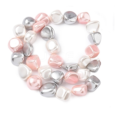 Electroplated Shell Pearl Beads Strands BSHE-D301-02D-1