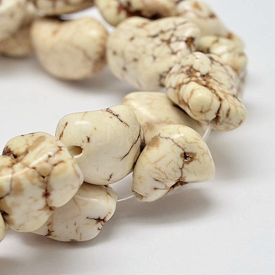 Dyed Nuggets Natural Howlite Beads Strands G-M139-M-A-1