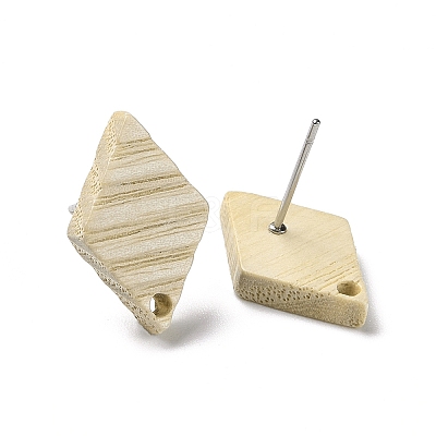 Ash Wood Stud Earring Findings EJEW-N017-011B-1